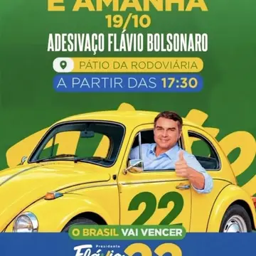 Publicação de Dayane Sovinski sobre Flávio Bolsonaro em 18/10/2026
