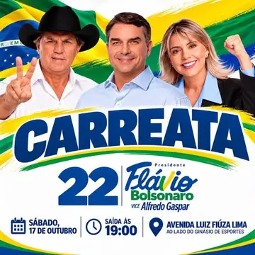 Publicação de Gerolina sobre Flávio Bolsonaro em 16/10/2026