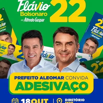 Publicação de Aleomar Rezende sobre Flávio Bolsonaro em 17/10/2026