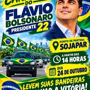 Publicação de Mostarda sobre Flávio Bolsonaro em 19/10/2026