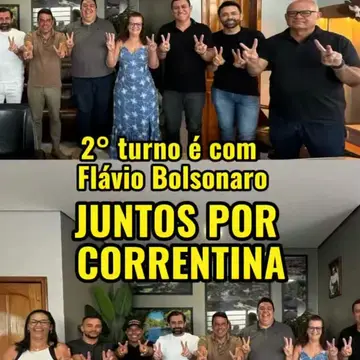 Publicação de Mariano Correntina sobre Flávio Bolsonaro em 08/10/2026