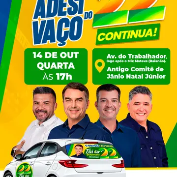 Publicação de Janio Natal sobre Flávio Bolsonaro em 14/10/2026