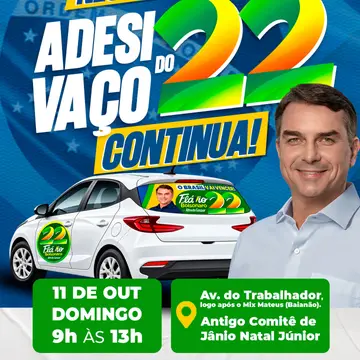 Publicação de Janio Natal sobre Flávio Bolsonaro em 10/10/2026