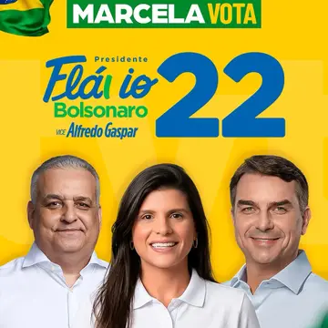 Publicação de Marcela sobre Flávio Bolsonaro em 09/10/2026