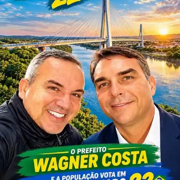 Publicação de Wagner Costa sobre Flávio Bolsonaro em 09/10/2026