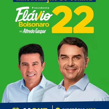 Publicação de Aleomar Rezende sobre Flávio Bolsonaro em 09/10/2026