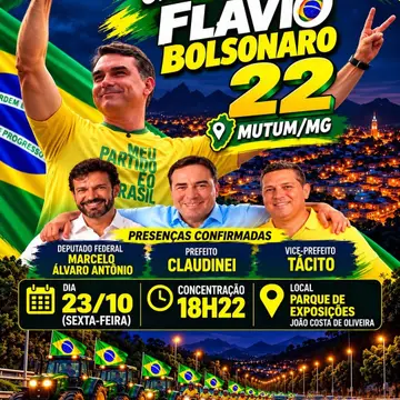 Publicação de Claudinei Clemente sobre Flávio Bolsonaro em 10/10/2026