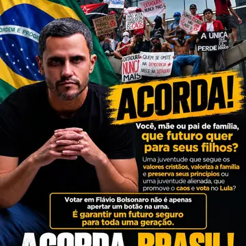 Publicação de Gleidson Azevedo sobre Flávio Bolsonaro em 12/10/2026
