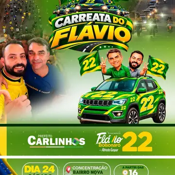 Publicação de Carlinhos do Aparecido sobre Flávio Bolsonaro em 13/10/2026