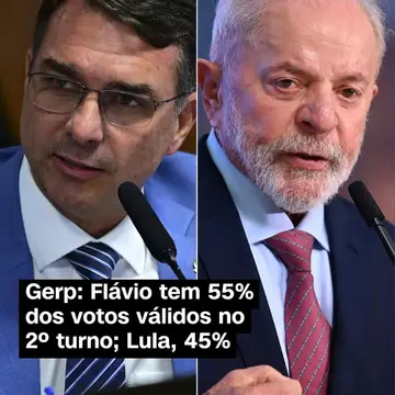 Publicação de Gilvandro Estrela sobre Flávio Bolsonaro em 13/10/2026