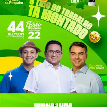 Publicação de Eribaldo Pinguim sobre Flávio Bolsonaro em 13/10/2026