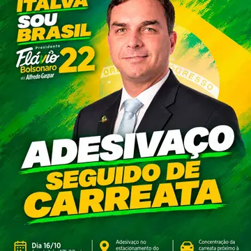 Publicação de Léo Pelanca sobre Flávio Bolsonaro em 14/10/2026