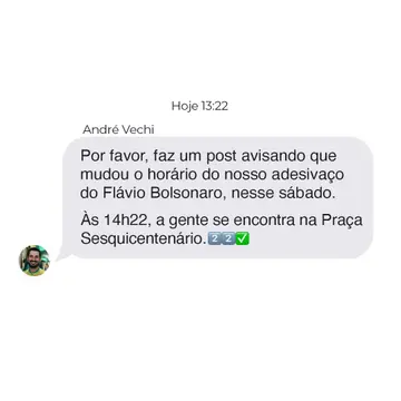 Publicação de Andre Vechi sobre Flávio Bolsonaro em 14/10/2026