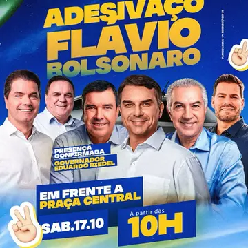 Publicação de Marcos Calderan sobre Flávio Bolsonaro em 15/10/2026