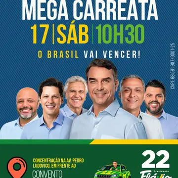 Publicação de Marcio Correa sobre Flávio Bolsonaro em 15/10/2026