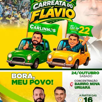 Publicação de Carlinhos do Aparecido sobre Flávio Bolsonaro em 16/10/2026