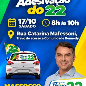 Publicação de Massocco sobre Flávio Bolsonaro em 16/10/2026