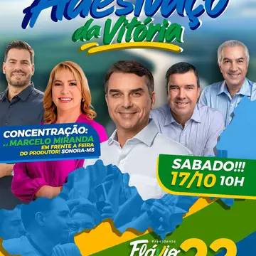 Publicação de Clarice sobre Flávio Bolsonaro em 16/10/2026