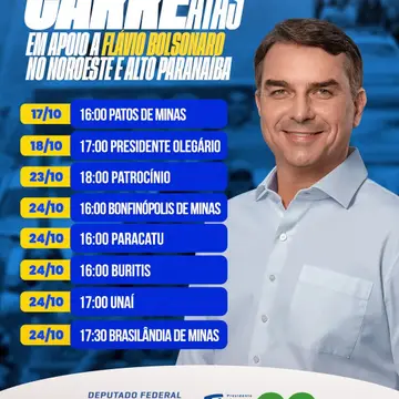 Publicação de Igor Santos sobre Flávio Bolsonaro em 16/10/2026