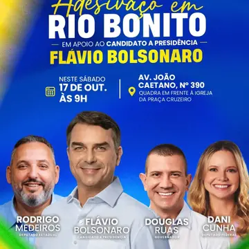 Publicação de Rodrigo Medeiros sobre Flávio Bolsonaro em 16/10/2026