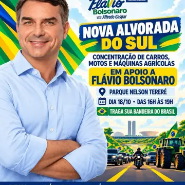 Publicação de Paleari sobre Flávio Bolsonaro em 16/10/2026