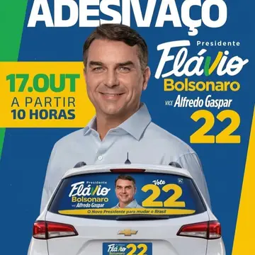 Publicação de Toni Cunha sobre Flávio Bolsonaro em 17/10/2026