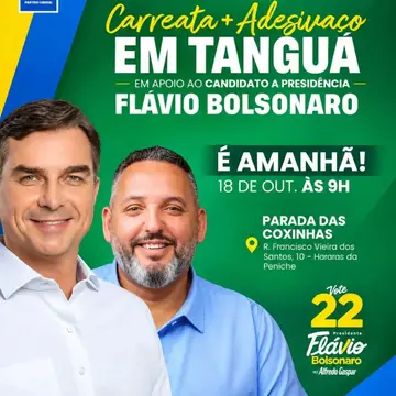 Publicação de Rodrigo Medeiros sobre Flávio Bolsonaro em 17/10/2026