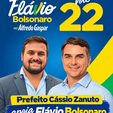 Publicação de Cássio Zanuto sobre Flávio Bolsonaro em 18/10/2026