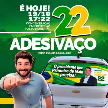Publicação de Bruno Santa Rosa sobre Flávio Bolsonaro em 19/10/2026