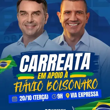 Publicação de Johnny Maycon sobre Flávio Bolsonaro em 19/10/2026