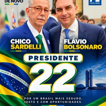 Publicação de Chico Sardelli sobre Flávio Bolsonaro em 19/10/2026
