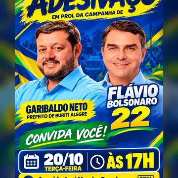 Publicação de Garibaldo Neto sobre Flávio Bolsonaro em 19/10/2026