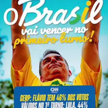 Publicação de Carlos Augusto sobre Flávio Bolsonaro em 15/10/2026