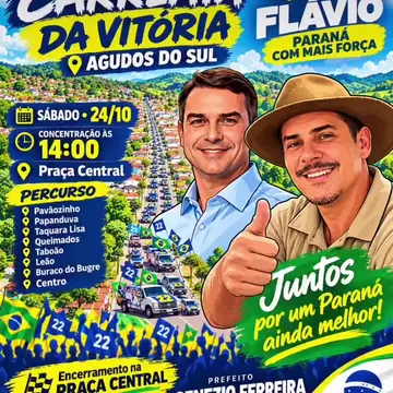 Publicação de Genezio Ferreira sobre Flávio Bolsonaro em 19/10/2026